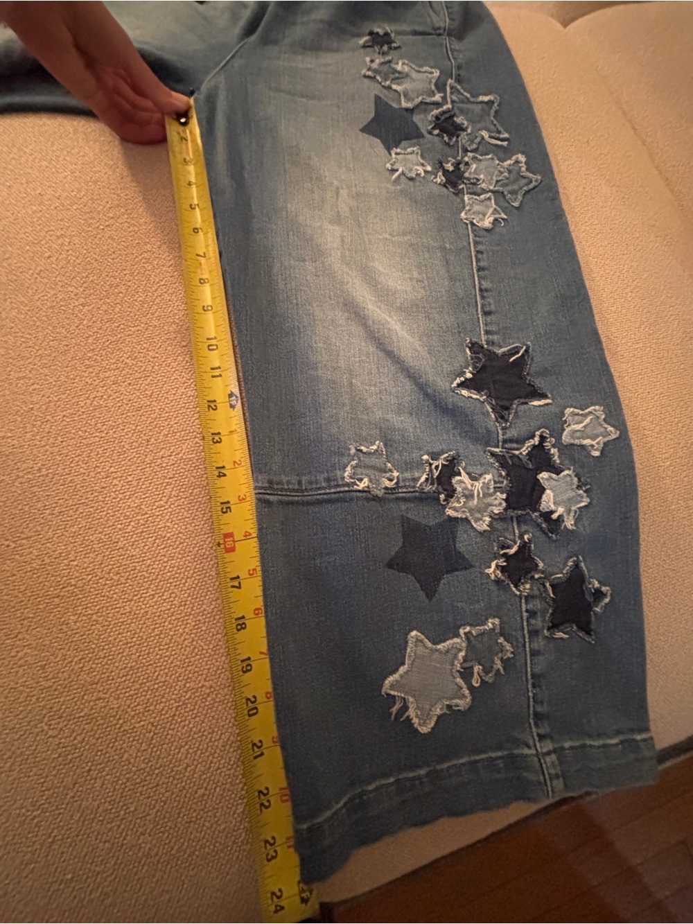Pilcro Anthropologie Izzie Relaxed Star Pull-On Barrel Jean Size Large Petite - Picture 6 of 7